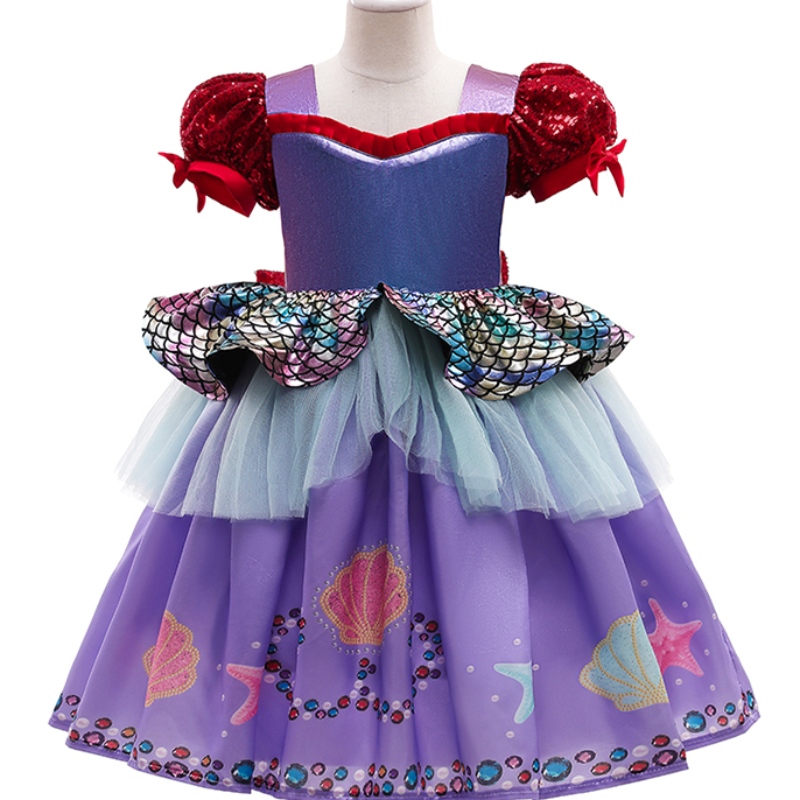 2022 NUEVA TENGRA TRENDA MANEVELORS CELLO FLINO CLASE CLASE HIJOS PURPURO Vestido de encaje espumoso paraniñas Princesa
