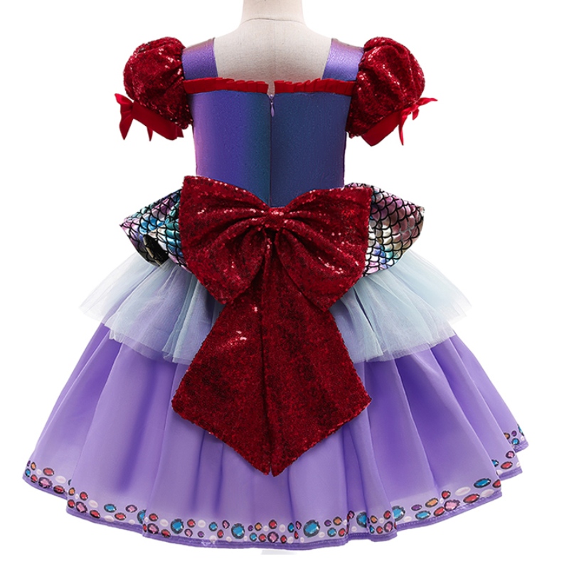 2022 NUEVA TENGRA TRENDA MANEVELORS CELLO FLINO CLASE CLASE HIJOS PURPURO Vestido de encaje espumoso paraniñas Princesa