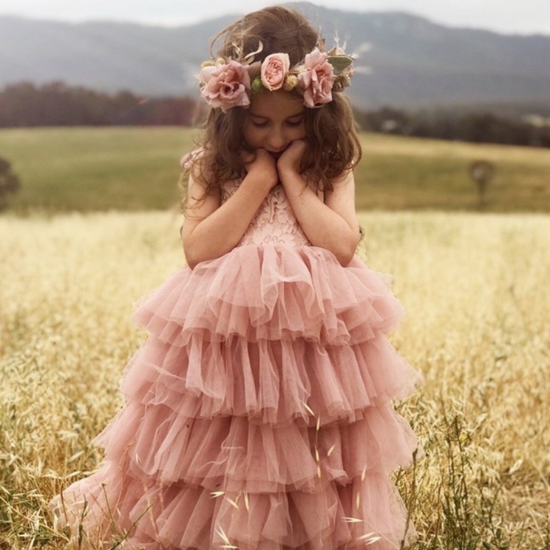 Vestido de verano paraniñas paraniños Princesa de cumpleaños Partido de cumpleaños Lace tutú boda paraniños vestidos