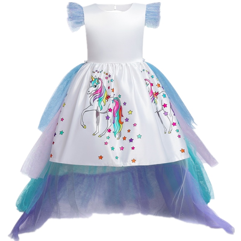Vestido de unicornio para chicas Fiesta de bodas Vestido de pelota Niños Cumpleaños Princesas Vestidos