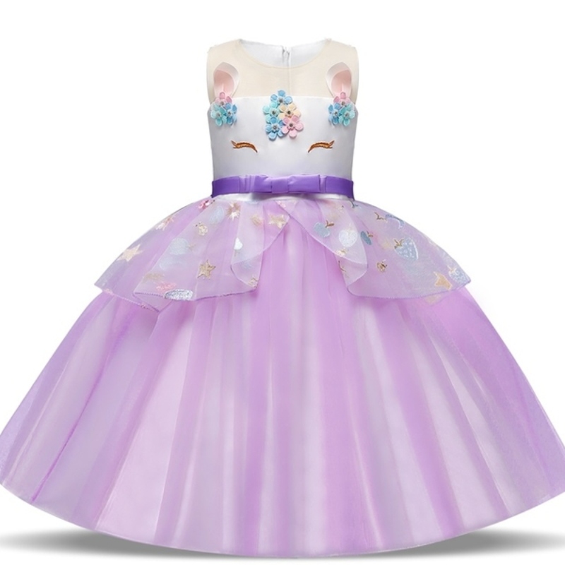 Vestido de unicornio para chicas Fiesta de bodas Vestido de pelota Niños Cumpleaños Princesas Vestidos
