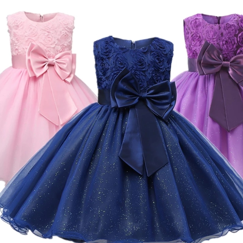 Girls Lace Flower Princess Dress Kids Boda Cumpleaños Elegante Destino Vestido de fiesta Adolescente Cortura de la adolescencia