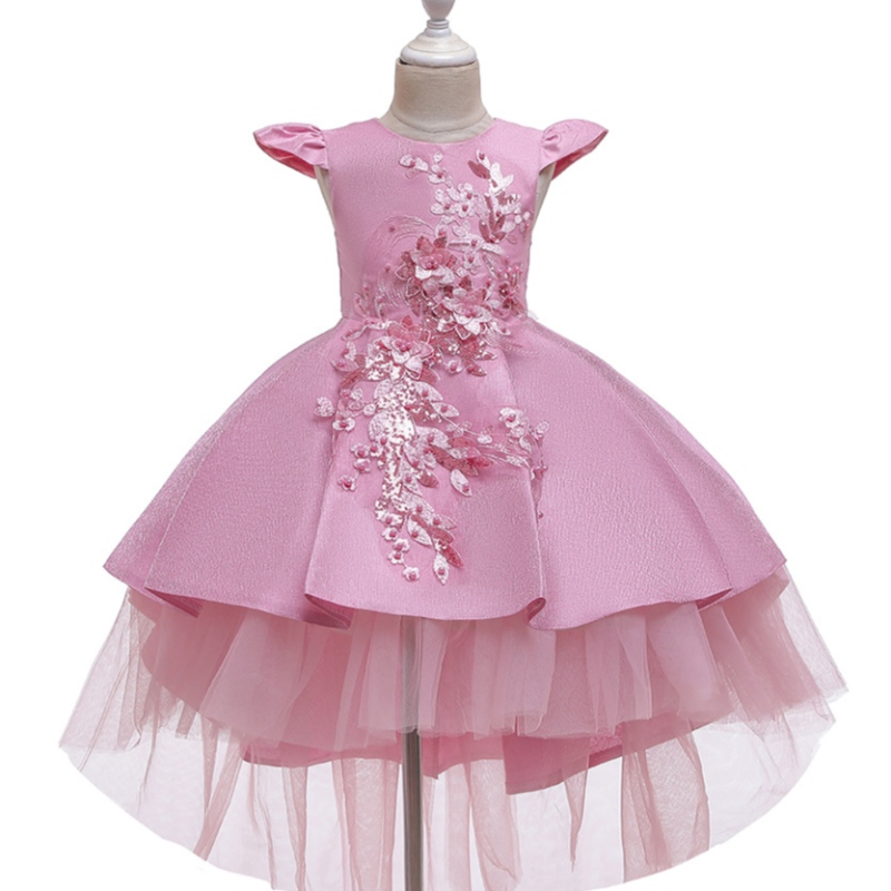 Últimos seis colores Lace Luxury Night Pageant Wedding Farty Vestido sin manga durante 3-10 años