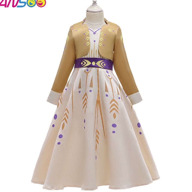 Ansso Cosplay Party Dress Up Princess Elsa Anna Fashion Dress Yellow Dress Halloween Fairy Princess Disfraz de disfraces