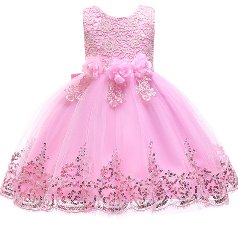 Baby Flower Princess Dress Vestido de fiesta Vestido deniña encantadora Vestido deniña