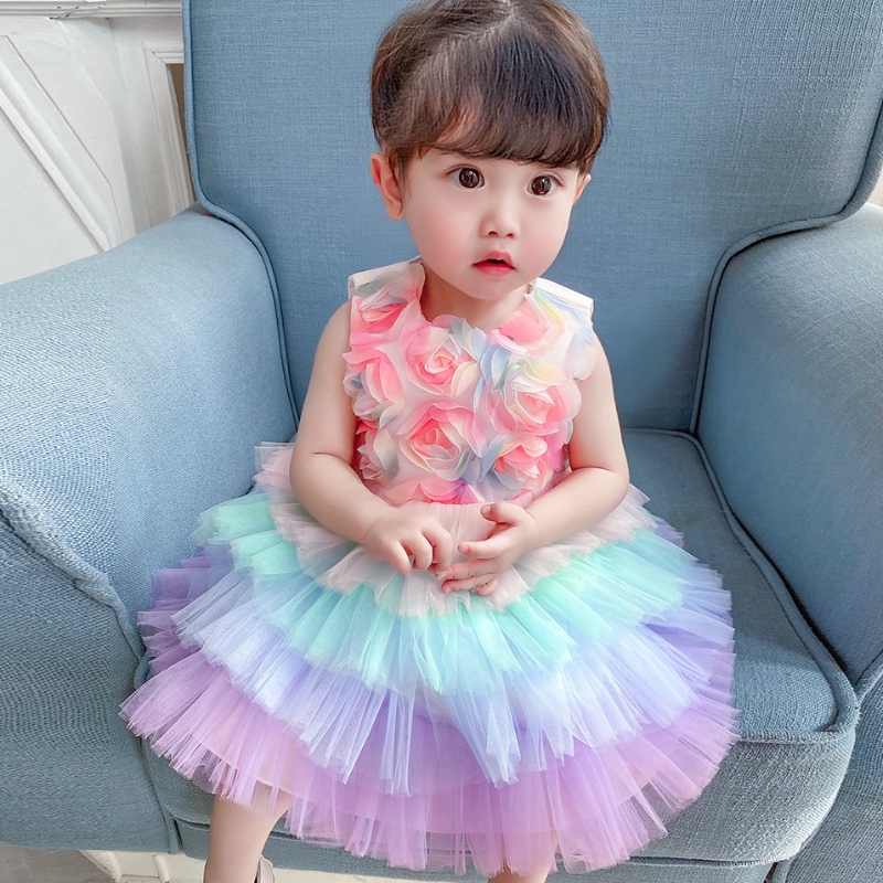 Vestido de princesa deniña Vestido de bautizo Vestido de fiesta paraniños Tutu Vestido de encaje