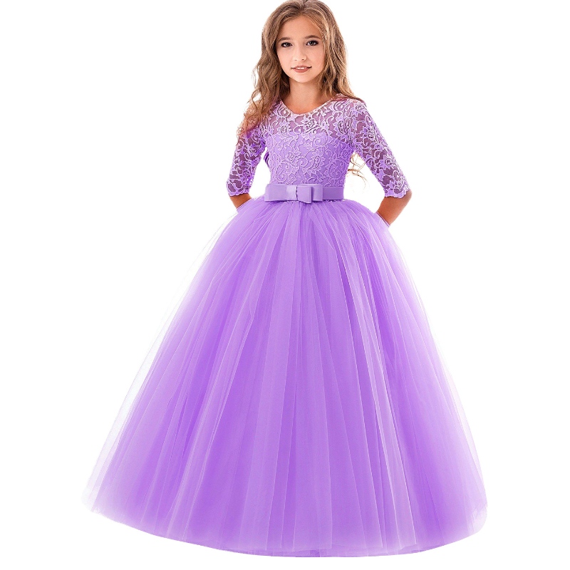 2022 Spring Children \\ La princesa de la princesa Mesh Mesh Hopfy Group of Big Girls Flower Girls \\ 'Party Weeding Dresses durante 8-14 años