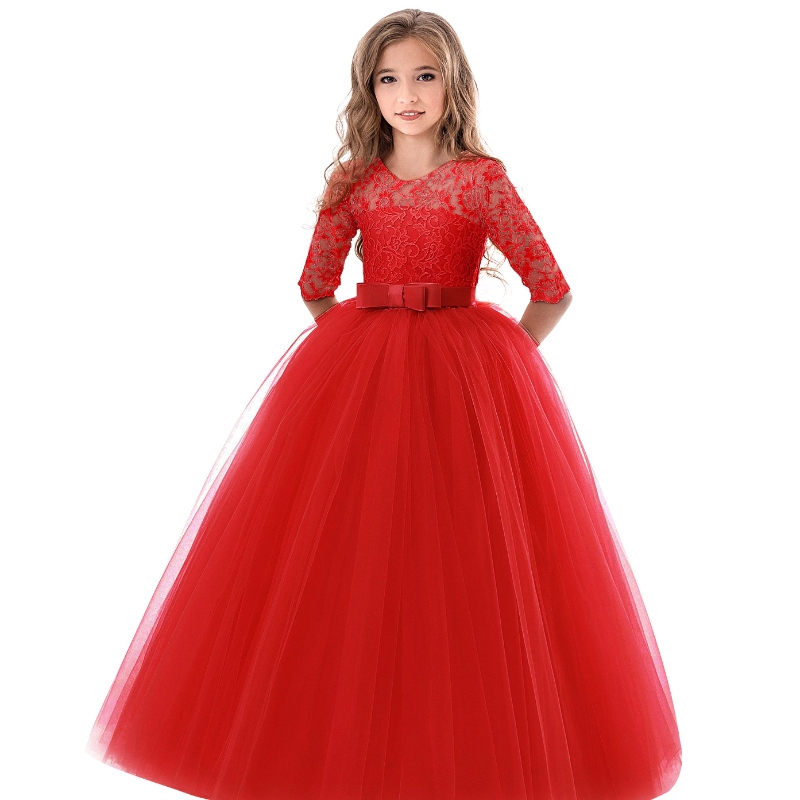 Nuevo producto 2022 Vestido deniña de laniña de encaje hinchado para la fiesta de la fiesta de la fiesta de la bola de boda Comunion Vestir