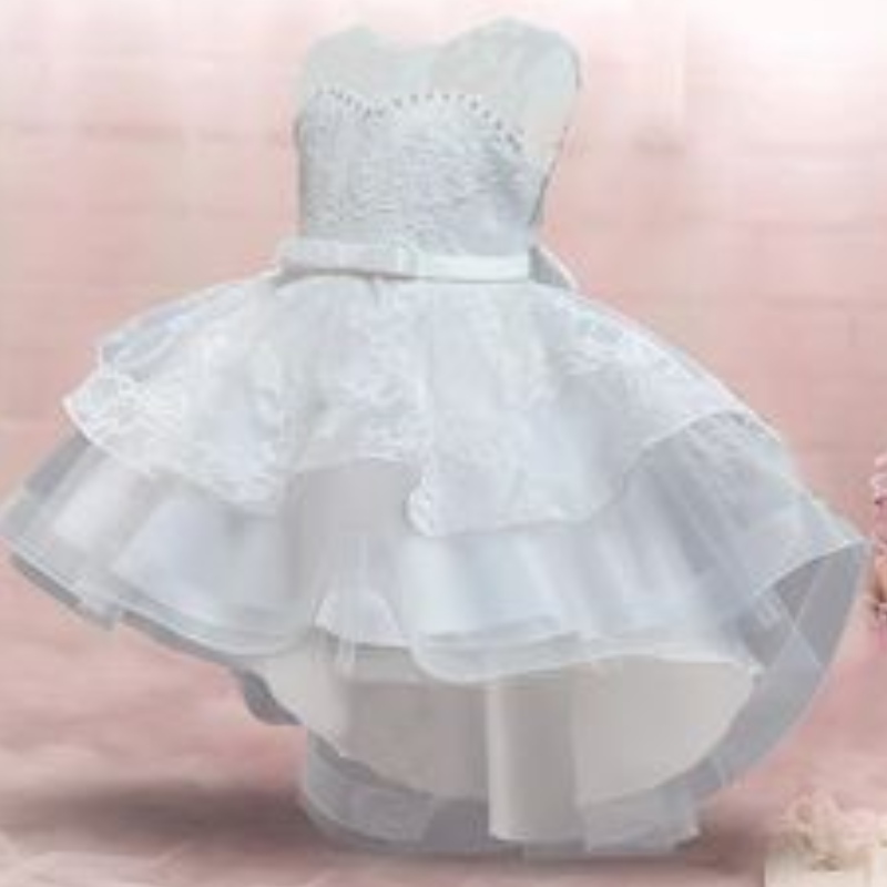 Girls Christmas Princess Vestido paraniños Vestidos de flores de bordado de encaje