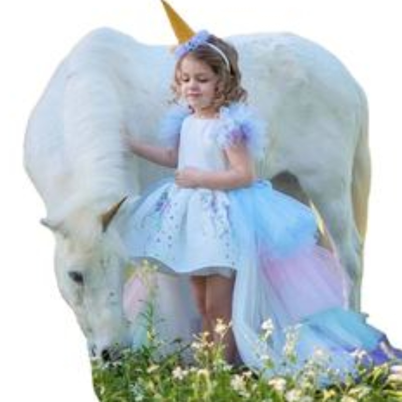 Vestido de fiesta de unicornio paraniñas disfrazados de verano para bebésniños elegantes chicas deniña vestida de princesa con tren largo