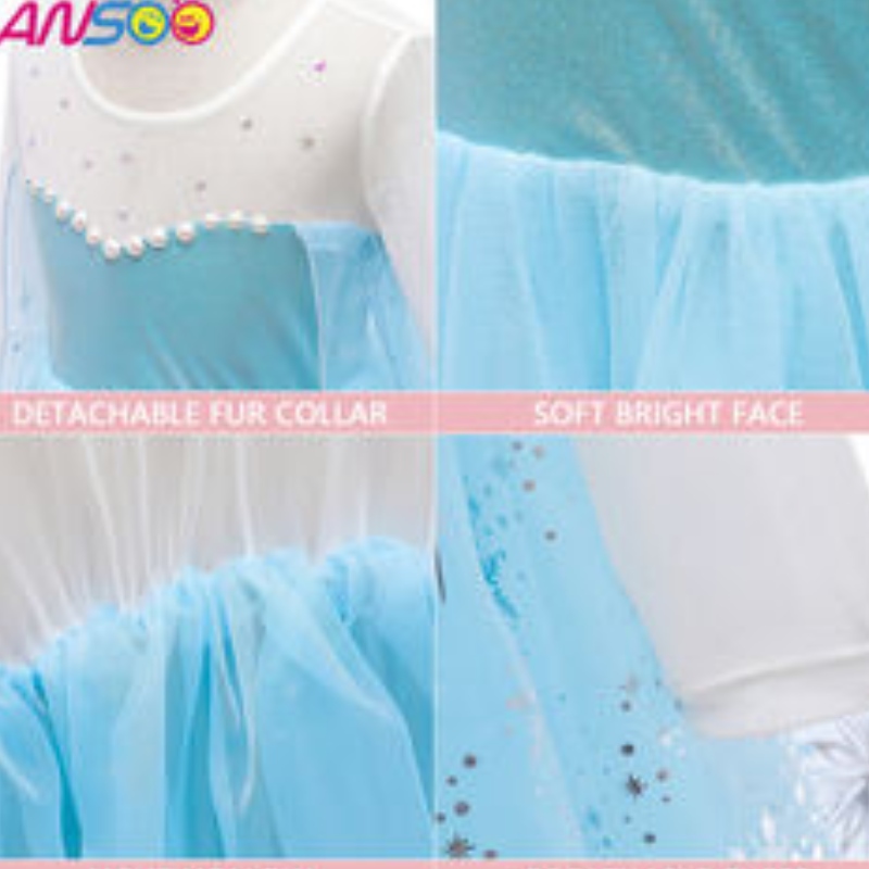 Ansoo 2022 Girls Elsa Princess Dress Disfraz para la fiesta de cumpleaños Vestido de cosplay de Halloween Fancy Halloween