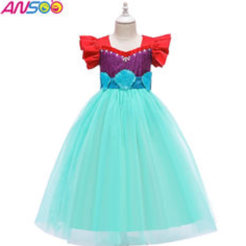 Ansoo 2021 OEM/odm Girl Mermaid Vestido de cumpleaños Fiesta de bodas Vestidos de princesas