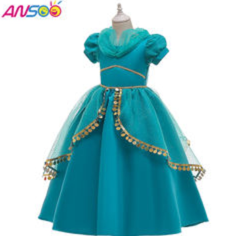 Ansoo Fancy Kids Dress New Lace Lace Performance Girl Girl Star Patterns Lovely Baby Baby Kids Primer cumpleaños Princesa Persa Vestido