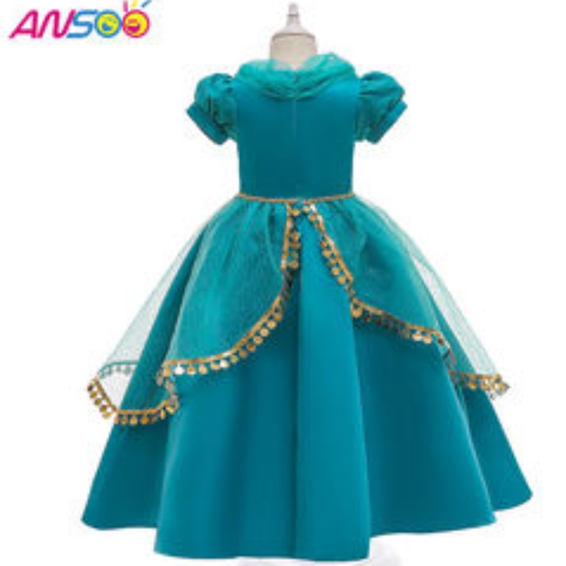 Ansoo Fancy Kids Dress New Lace Lace Performance Girl Girl Star Patterns Lovely Baby Baby Kids Primer cumpleaños Princesa Persa Vestido