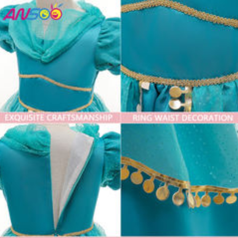 Ansoo Fancy Kids Dress New Lace Lace Performance Girl Girl Star Patterns Lovely Baby Baby Kids Primer cumpleaños Princesa Persa Vestido