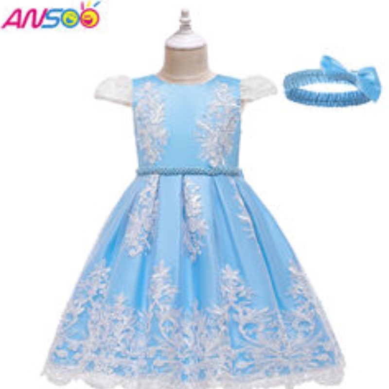 Ansoo Rose Color Pretty Girls Vestidos rojos hinchados para el banquetenocturno de 5 años de fiesta de la fiesta paraniñas paraniñas Vestido de princesa