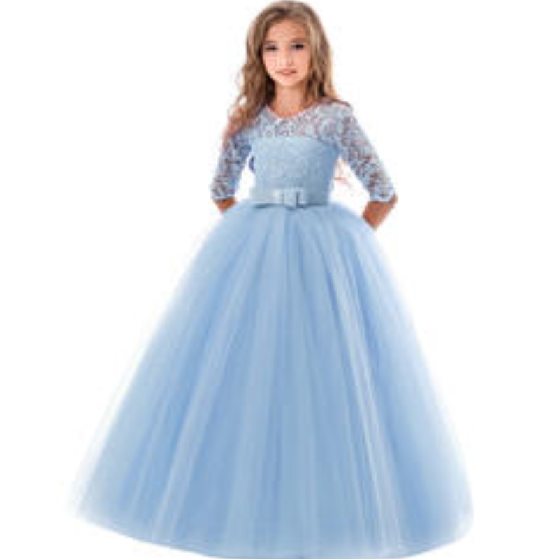 2022 Invierno NUEVA Fashion Fashion Party Dress Party Mesh Guff Puff Long manga Vestidos de princesa de boda