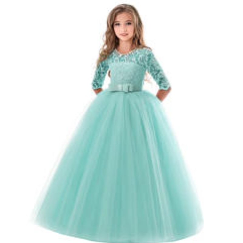 2022 Invierno NUEVA Fashion Fashion Party Dress Party Mesh Guff Puff Long manga Vestidos de princesa de boda