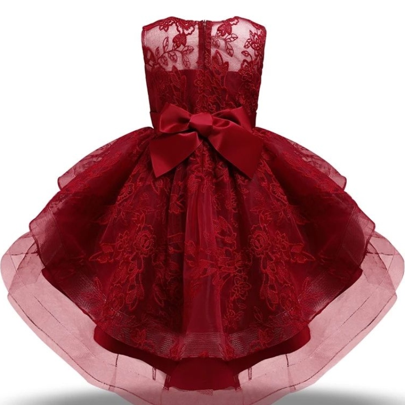 Elegantes chicas Princesas Vestidos Boda y cumpleaños Destama de cumpleaños Tul bordado de encaje Vestidos formales deniños