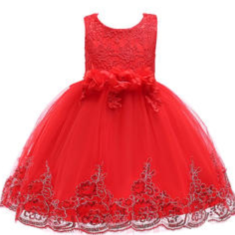 Baby Girl Flower Sequin Mesh Princess Dress Del Girl Party Dance Dress