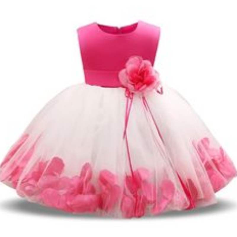 Niños Pétalos de flores infantiles Vestido Niños Niños de dama de honor