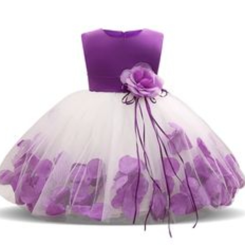 Niños Pétalos de flores infantiles Vestido Niños Niños de dama de honor