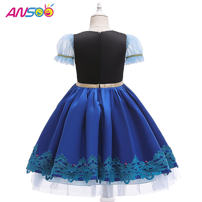 Ansoo Niñas Girls Princesas Queen Elsa Anna Halloween Cosplay Disfraz Fant Enutista