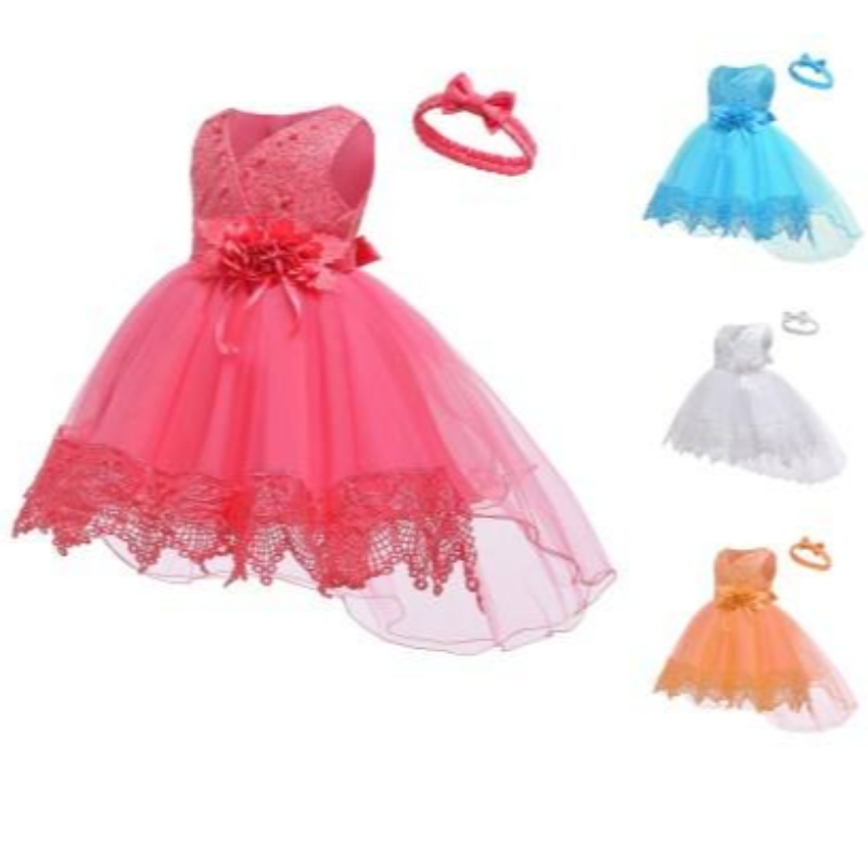 Venta caliente Girl Flower Flower Kids Preciosas Partes Tutu Tutu Girls \\ 'Cuermo corto Vestidos rojos para 6-24 meses