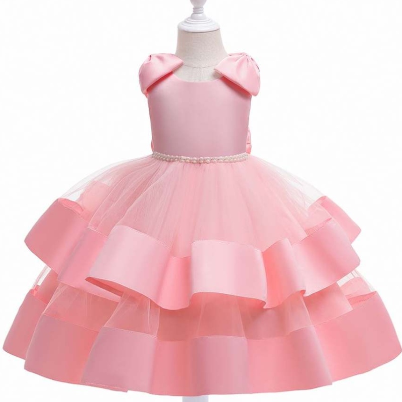 OA 60 días OEM ODM Venta caliente Vestidos paraniños de varias capas Vestidos de cumpleaños Cotton Girl Princess Vestidos de fiesta Flower Girls Vestidos