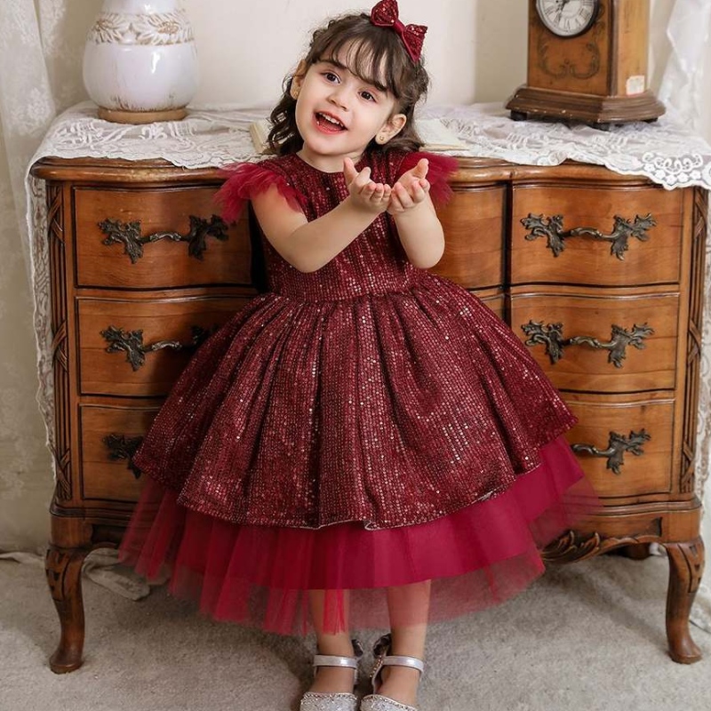 Baige Baby Infant Girl Baptism Dress Flower Princesa Princesa Princesa Vestidos de bautizo