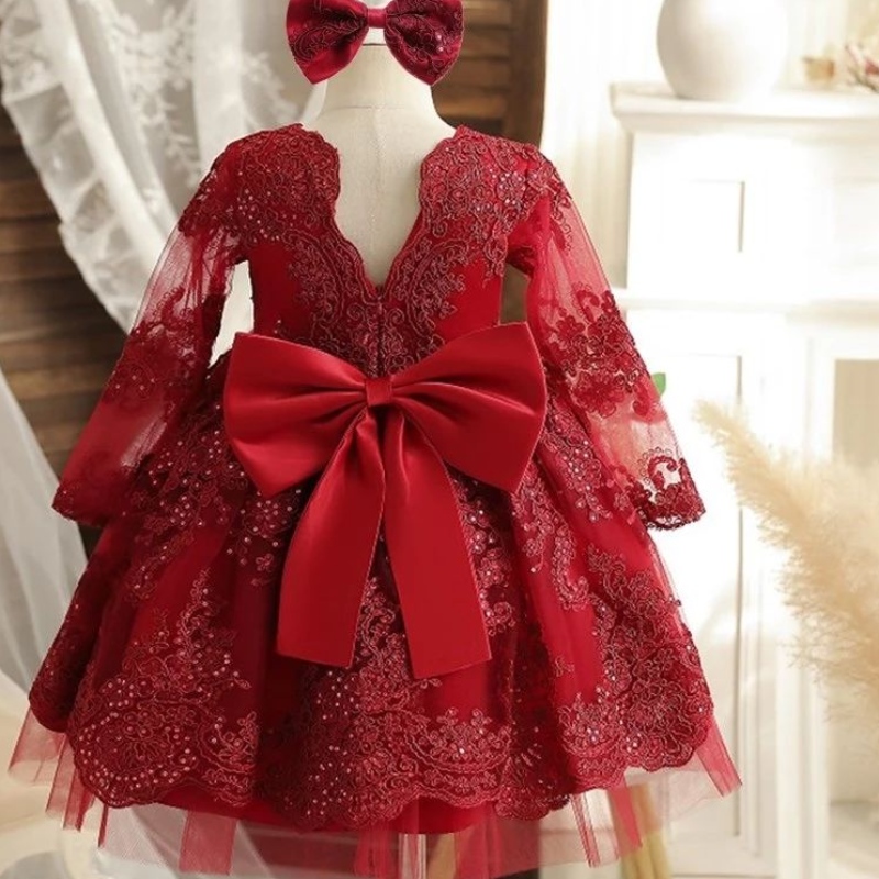 Vestidos de fiesta de princesas deniñas deniñas Flor elegante para bodas Cumpleaños para lanoche Vestido de encaje formal
