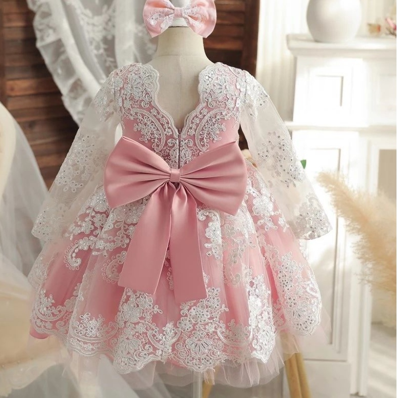Vestidos de fiesta de princesas deniñas deniñas Flor elegante para bodas Cumpleaños para lanoche Vestido de encaje formal