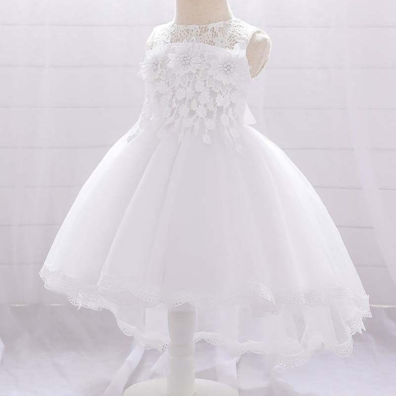 Baige Flower Girls Vestido denovia Baby Baby Girling Princess Tailing Vestidos