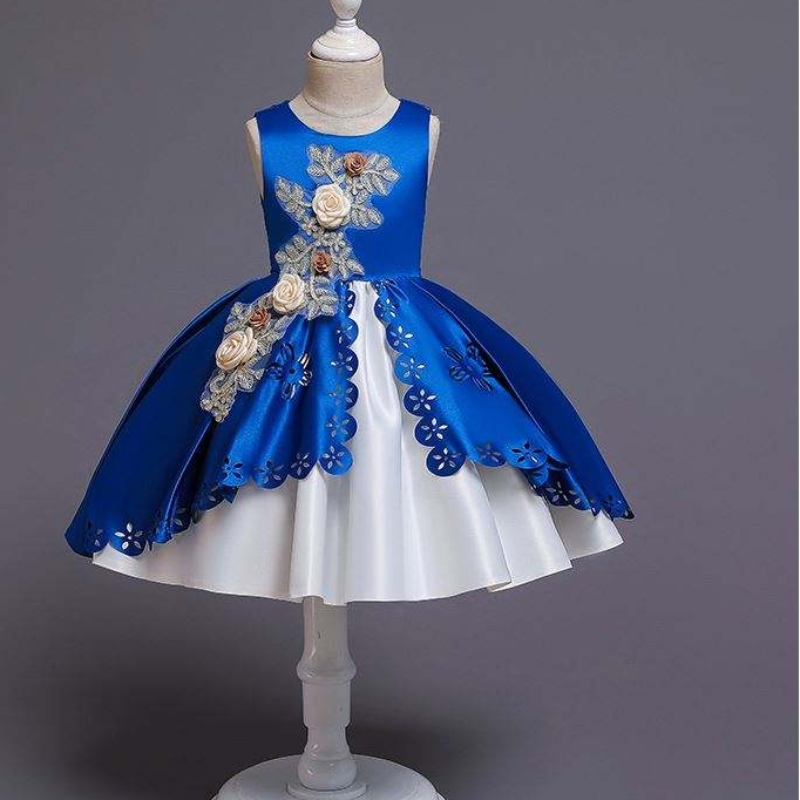 NUEVA diseño de manchas chicas de flores Gala deniñas de doble capas para elegantes vestidos de fiesta de lanoche