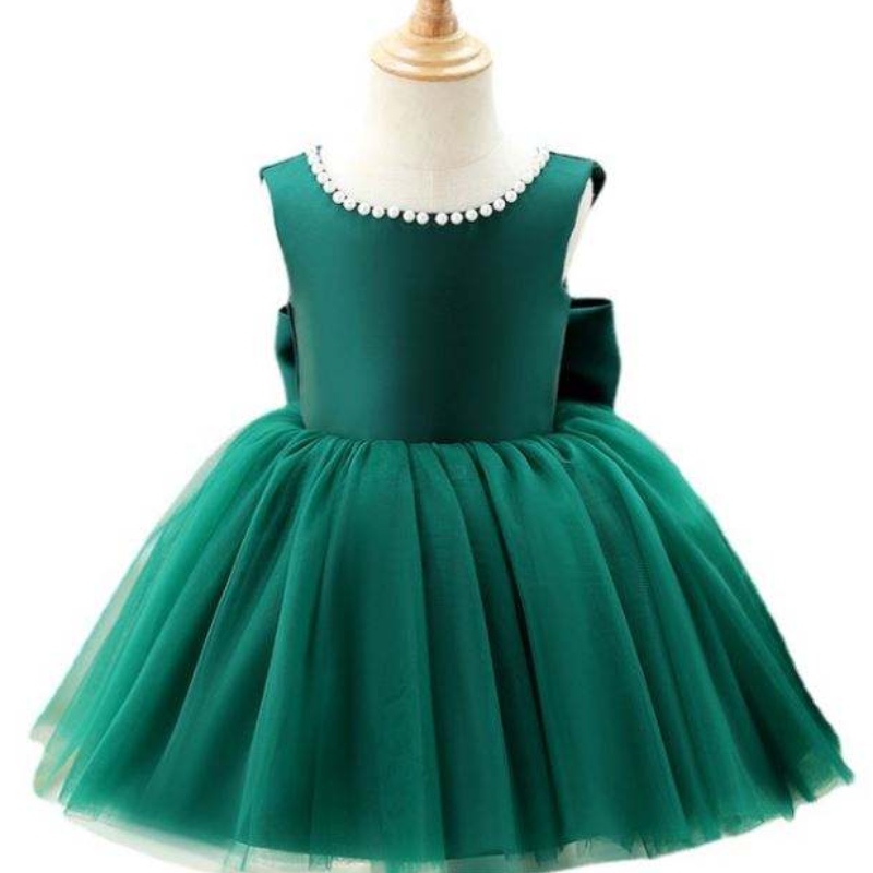 Baige Green Backless Party Dress Kids First Communion Vestido Princesa Boda Bola de baile DZ007