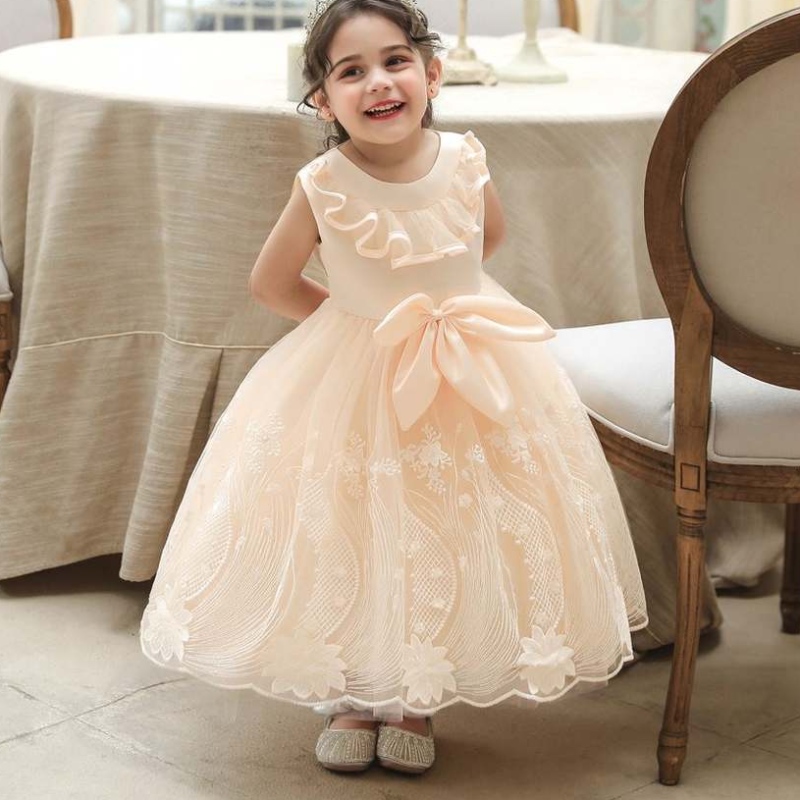 Baige reciénnacidaniña ropa de cumpleaños vestida paraniños princesa princesa princesa vestidos de bautizo