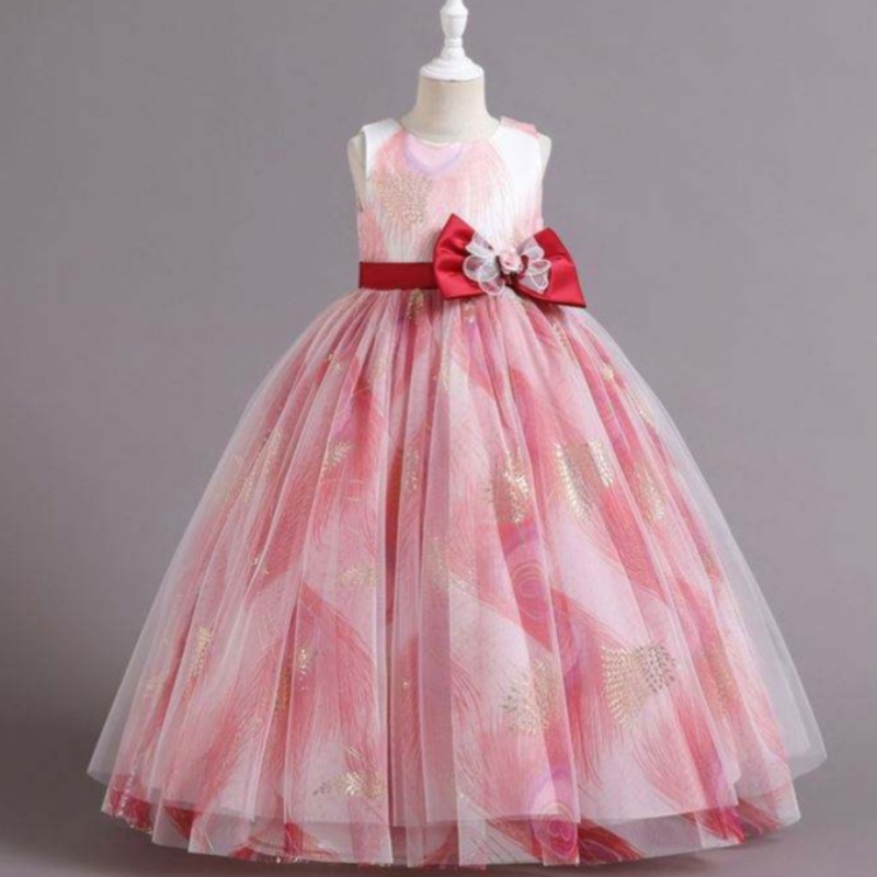 Baige Hot Style 4-14years Pink sin mangas sin mangas