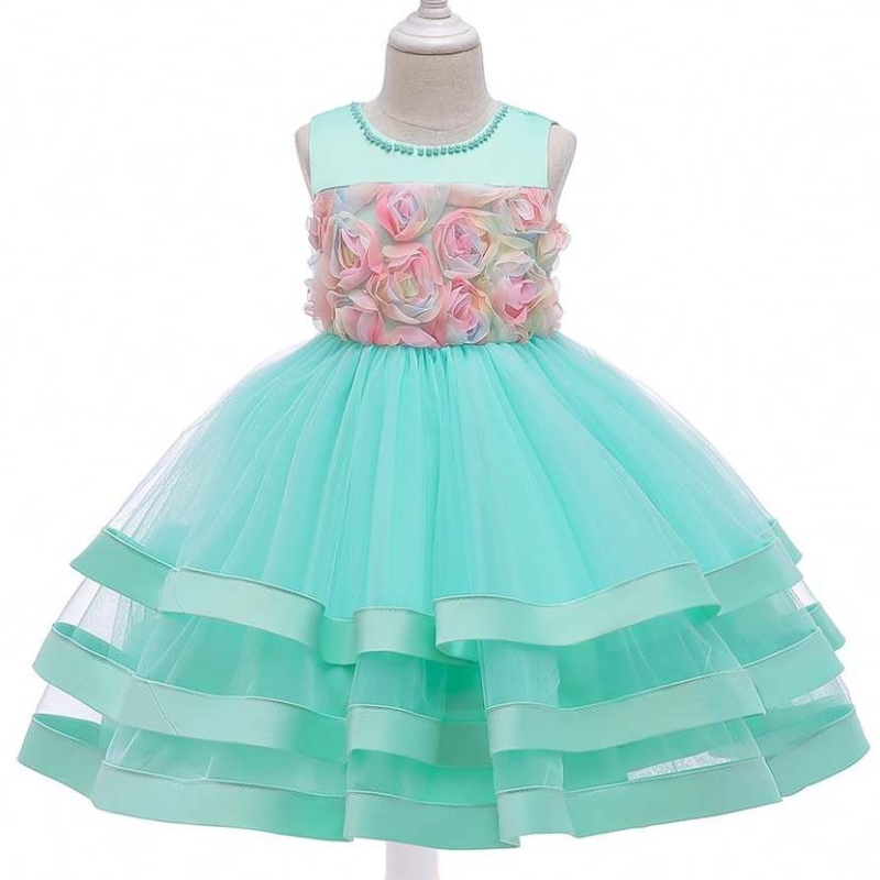 2020 Último vestido de vestidos vestidos paraniñas paraniños diseños de capas florales paraniños Vestidos de pelota paraniños L5196