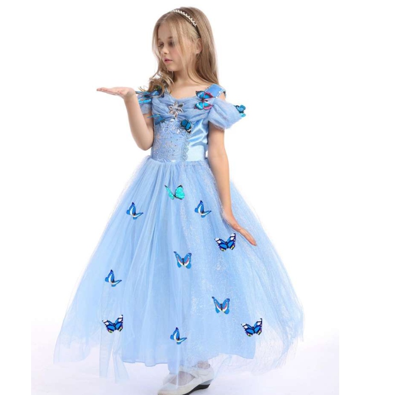 Baige Best Seller Baby Girl Apparel Cosplay Princesa Elsa Anna Fashion Girl Disfraz Garments Niños Vestido largo