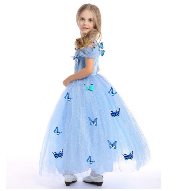 Baige Best Seller Baby Girl Apparel Cosplay Princesa Elsa Anna Fashion Girl Disfraz Garments Niños Vestido largo