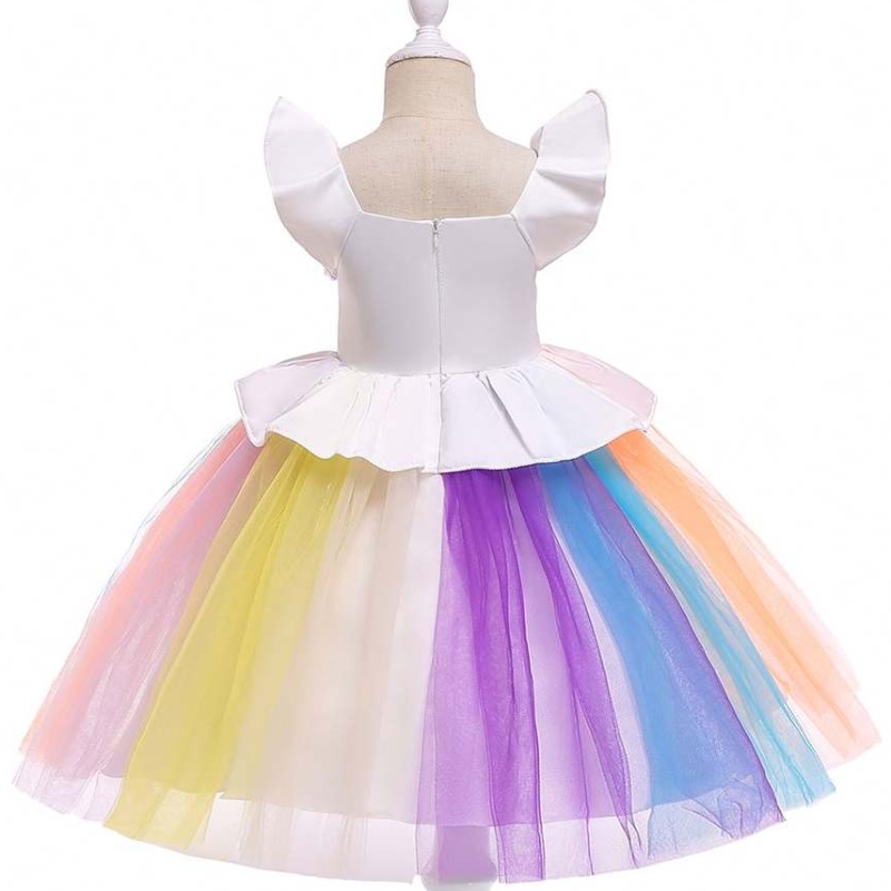 Baige Unicorn Kids Clothing Nuevo diseño paraniña linda vestidos de rendimiento L5090