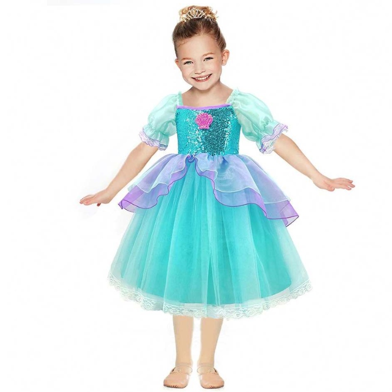Baigelittle Mermaid Ariel Princess Dress Halloween Dispin Farty Girls Cosplay Kids Ball Vestido