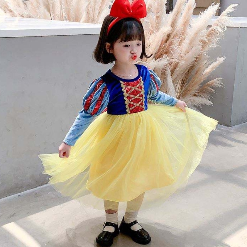 Baige 2021 New Style Girls Cosplay Dresses de vestuario Elsa Anna Princess Fancy Snow Queen Vestido