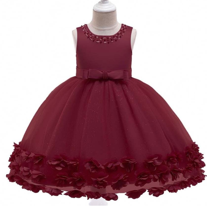 Baige ropa de bebé al por mayor chicas de flores de la flor de la pelota.