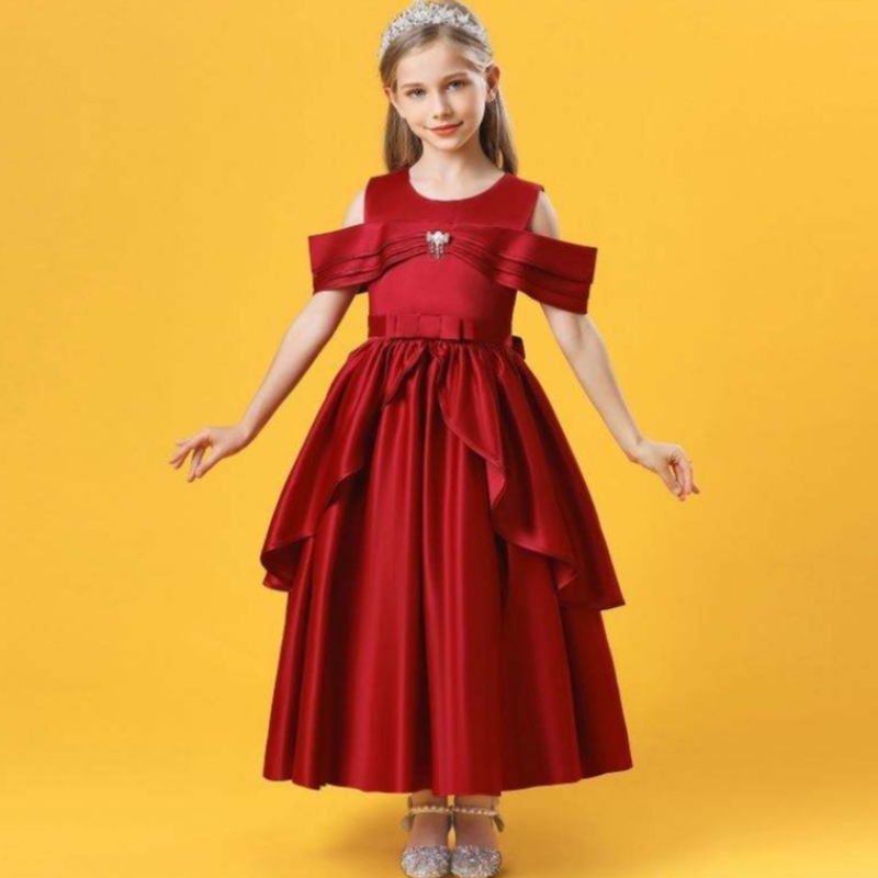 Baige Spring Nuevo llegada deniñas pequeñas \\ 'vestidos de cumpleaños para bebés vestidos largos 2073