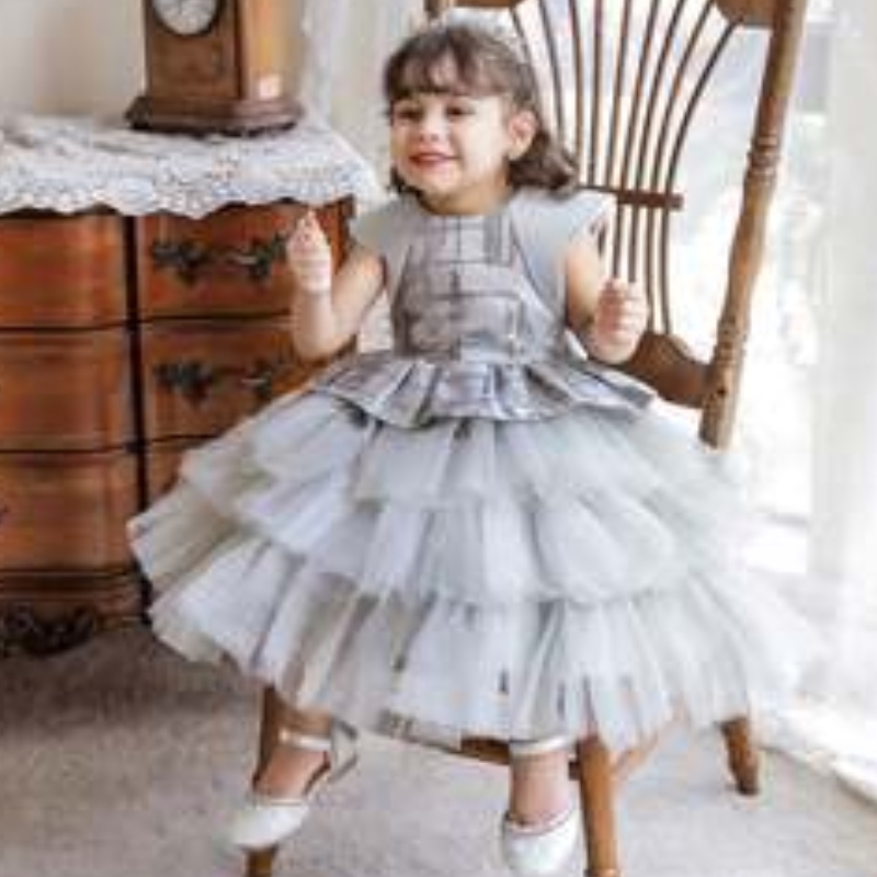 Baige Princesa al por mayor Dress Lectin Girls