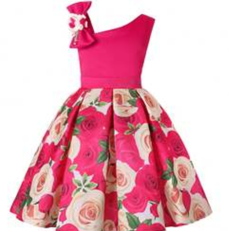 2021 Vestido deniñas sin mangas NUEVO Summer Flower Princess Vestido de algodón Diseño de algodón 1863