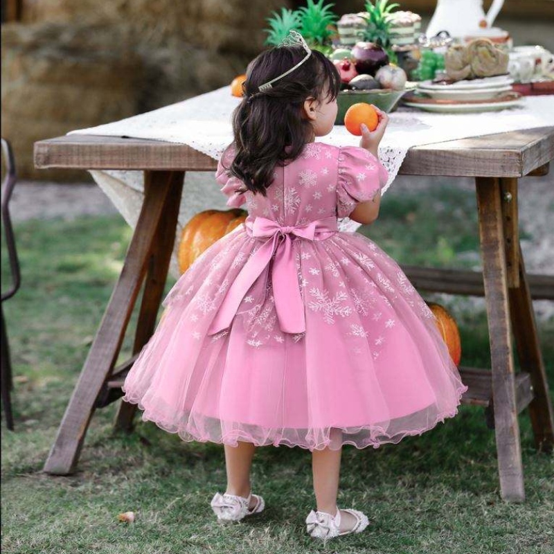Baige Children Farty Boda Frock Girls Vestido de cumpleaños elegante Vestido paraniños Princesa Snowlake Bala de balón