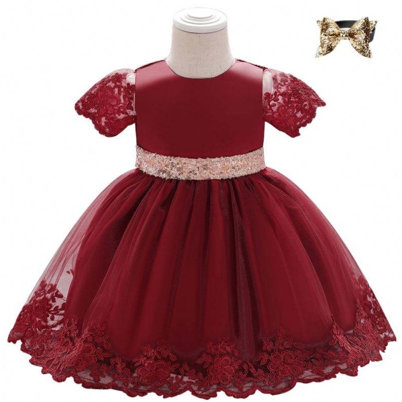 Baige Summer Flock Designs Fotografías Vestido de fiesta L1926XZ Cumpleaños de mangas cortas