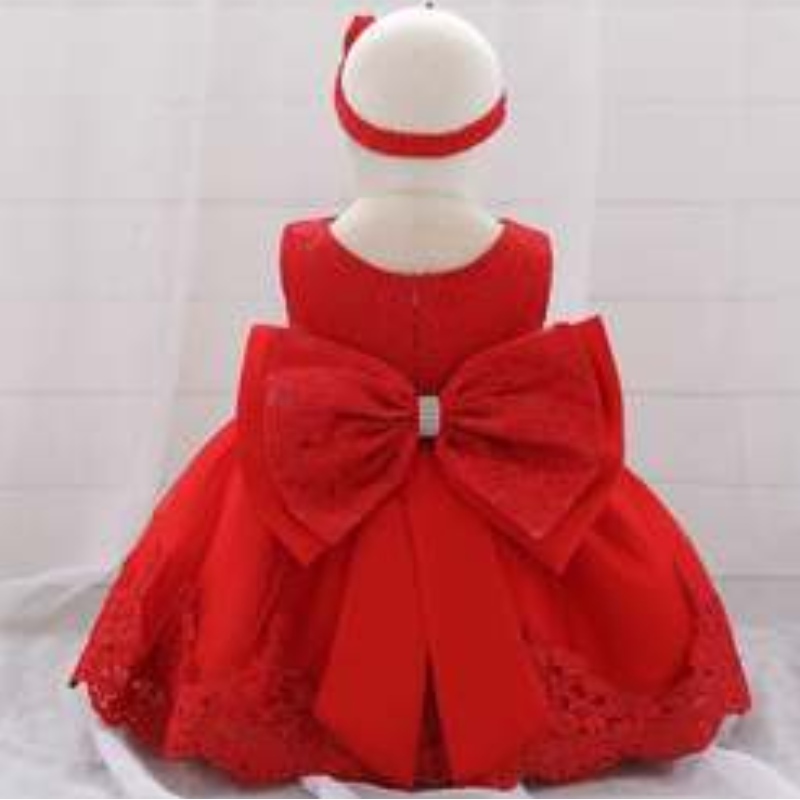 Baige White Baby Girl Party Vestido de fiesta 1 año Vestidos deniña